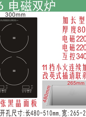 整板平面触摸双控竖式双头电磁炉