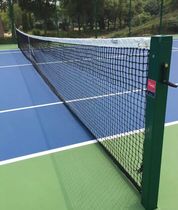 Tennis ball network standard resistant doubles match training with tennis stop and buried fixed pre-embedded tennis stand columns