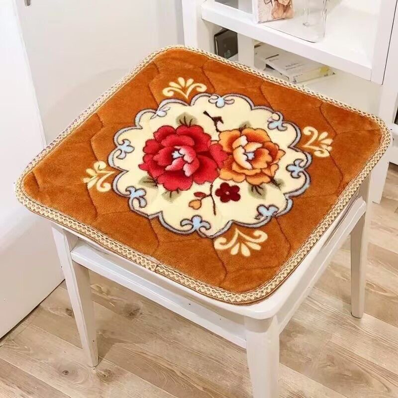 加厚毛绒坐垫冬季保暖屁股坐垫防滑椅子垫家用沙发餐桌椅凳子坐垫