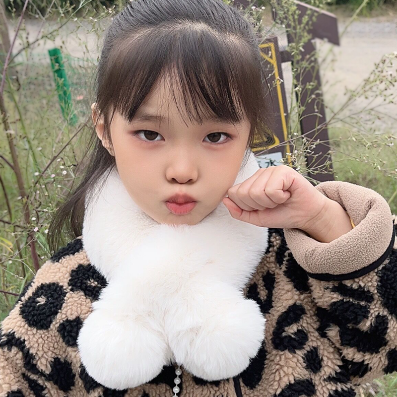 亲子款儿童围巾仿獭兔毛毛绒女童男童冬季围脖仿皮草可爱儿童脖套,淘宝优惠券,粉丝福利购,淘宝优惠卷