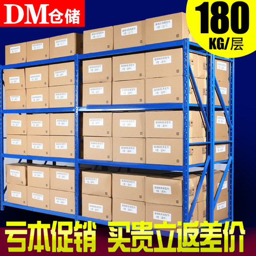 DM货架蝴蝶扣置物架自己组装落地多层仓储家用轻型仓库服装厂展示 - 图3