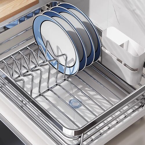 304不锈钢碗盘沥水架厨房台面置物架水槽放碗筷沥水篮碗碟收纳架 - 图1