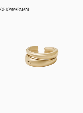 阿玛尼女士双层镂空开口光面戒指