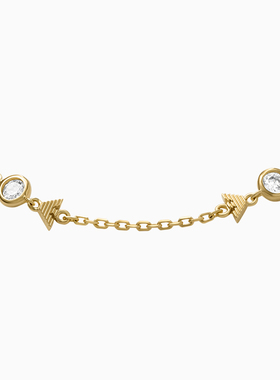 阿玛尼女士复古金色锆石串联手链
