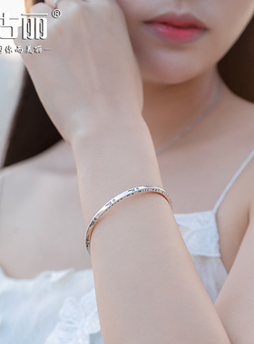 莫比乌斯银手镯潮女字母ins