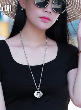 925银项链毛衣链无吊坠银链子