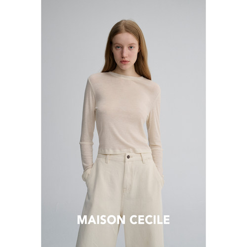 MAISON CECILE 三色|全羊毛软糯亲肤舒适保暖修身正肩针织打底 - 图3