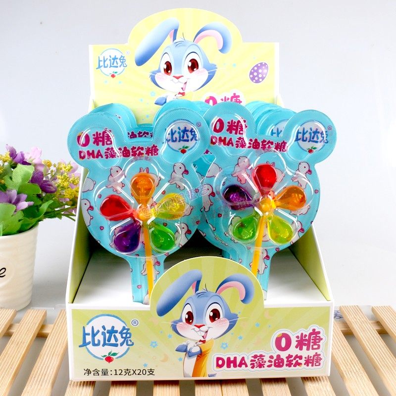 比达兔0糖叶黄素酯软糖DHA藻油风车棒棒糖果12g*20支儿童休闲食品,淘宝优惠券,粉丝福利购,淘宝优惠卷
