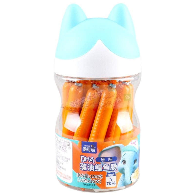 倍可爱DHA藻油鳕鱼肠150克*3罐组合装原味鲜虾玉米味儿童休闲食品,淘宝优惠券,粉丝福利购,淘宝优惠卷