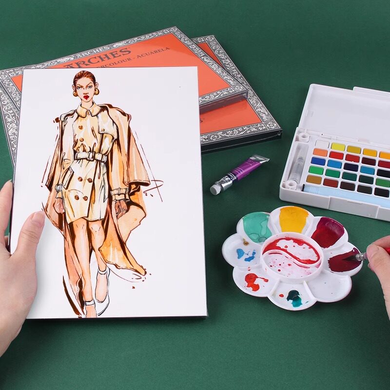 阿诗水彩本棉浆水彩纸8k300g16k细纹中粗纹艺术家级水彩专业画纸,淘宝优惠券,粉丝福利购,淘宝优惠卷