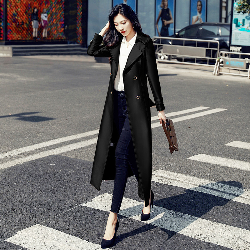 坠感女中长款英伦风高端大气秋风衣 蔚歌风衣