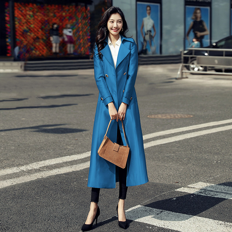 坠感女中长款英伦风高端大气秋风衣 蔚歌风衣