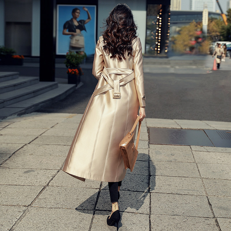 坠感女中长款英伦风高端大气秋风衣 蔚歌风衣