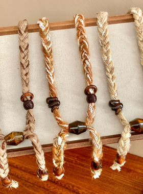 复古毛线编织串珠抽拉项链女款2026新款毛衣链高级感配饰系脖丝巾