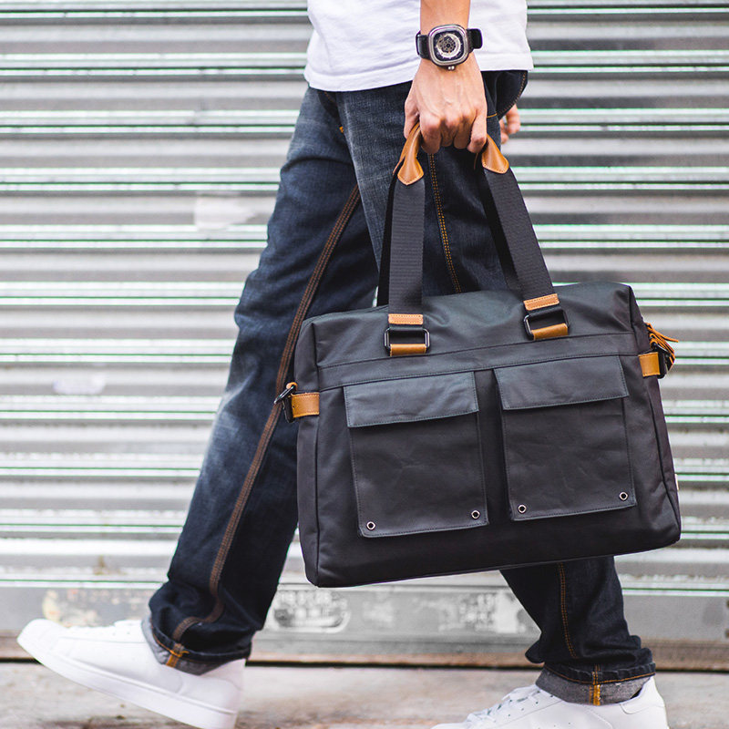 手提包男商务复古休闲旅行公文包 新番祖天喆男士包袋