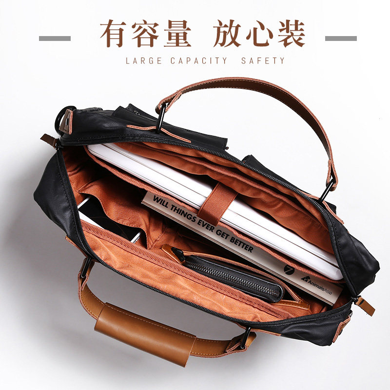 男商务包休闲简约复古单肩手提包 新番祖天喆男士包袋