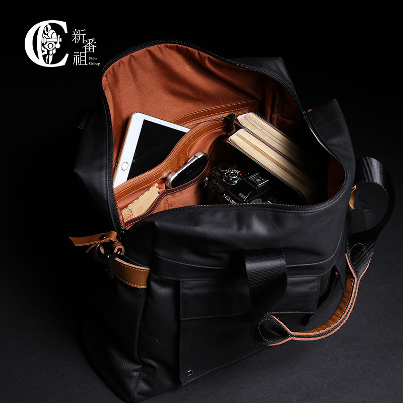 手提包男商务复古休闲旅行公文包 新番祖天喆男士包袋