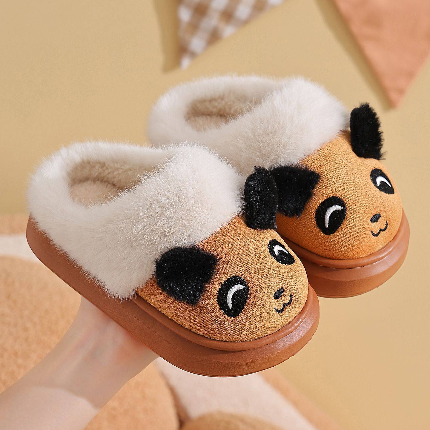 EAV儿童棉拖鞋男女童秋冬季防滑居家保暖室内卡通学生棉鞋熊猫,淘宝优惠券,粉丝福利购,淘宝优惠卷