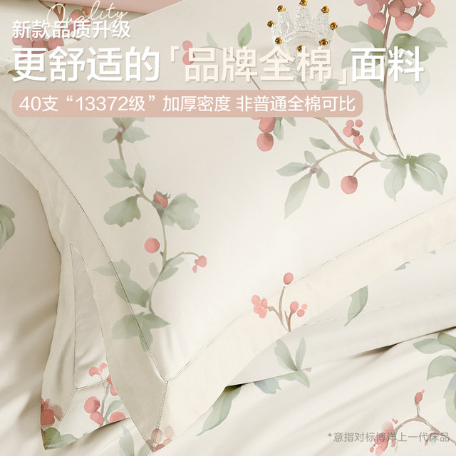Boyang Home Textile Pure Cotton Four-Piece Set New Bedding Three-Piece Set Bedding Green Autumn and Winter Bedding Cover