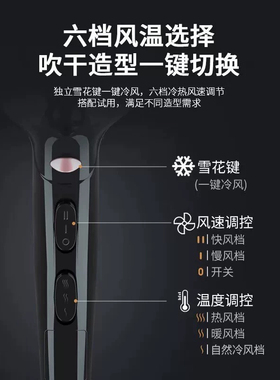 【门店发货】康夫 KF-8946 黑色/2400W【沙龙大风力】