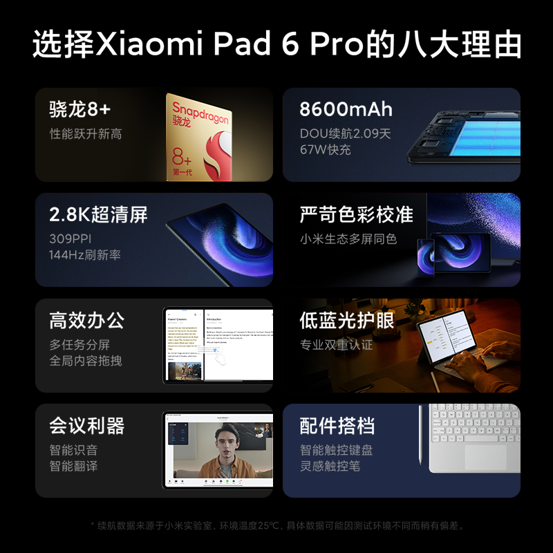 【键盘、笔需自费购买】Xiaomi/小米平板6 Pro 新品小米官方旗舰正品适学生学习办公娱乐ipad高清平板pad6pro - 图2