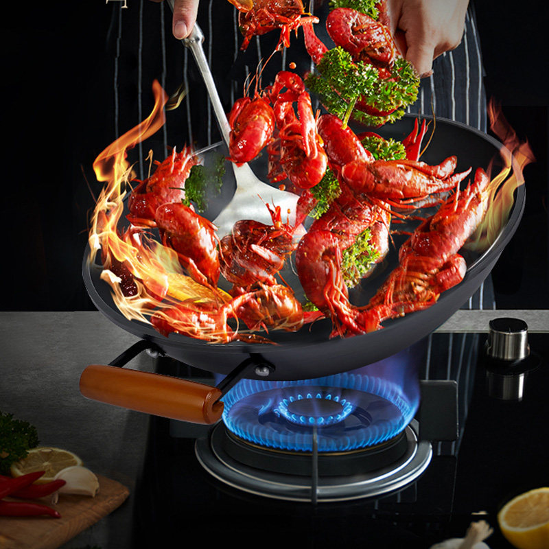 ASD爱仕达无涂层高纯铁炒锅CF32/34H9X