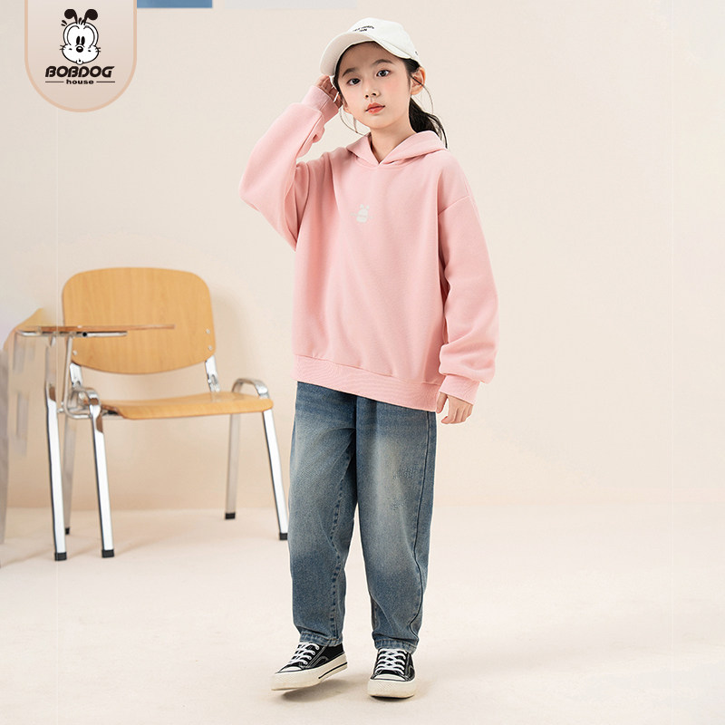 【专柜同款】巴布豆儿童牛仔裤男女童美式复古时尚宽松百搭裤子,淘宝优惠券,粉丝福利购,淘宝优惠卷