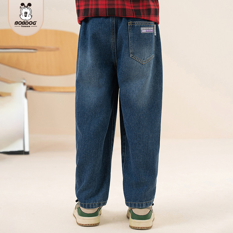 【专柜同款】巴布豆儿童牛仔裤男女童美式复古时尚宽松百搭裤子,淘宝优惠券,粉丝福利购,淘宝优惠卷