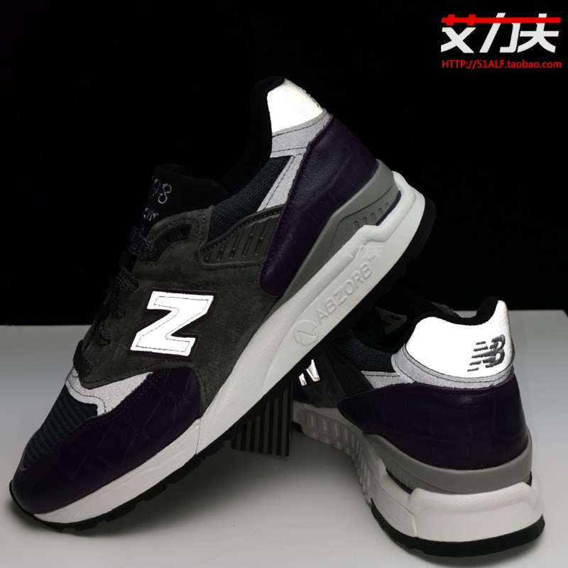 NEW BALANCE 美产M998奢华紫色蛇纹运动复古慢跑鞋休闲鞋 M998AWH