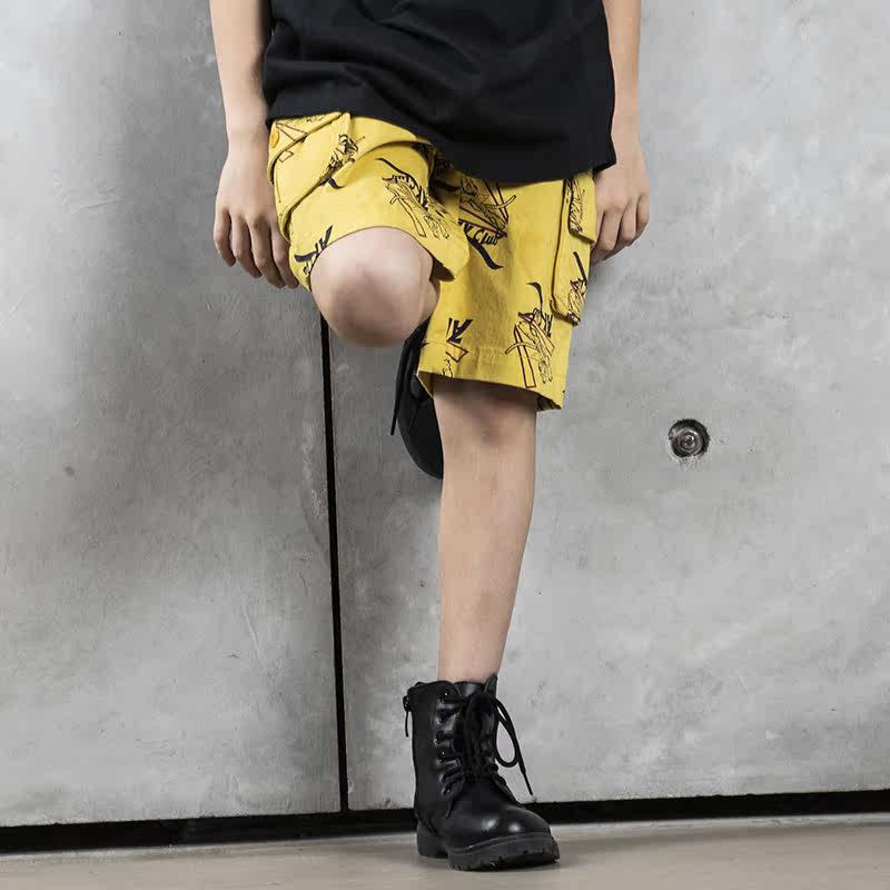ak童装夏季新款男童飞虎撞色潮短裤 akclubkids裤子