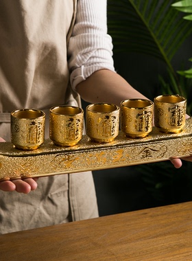 佛前供杯家用摆件陶瓷三连杯