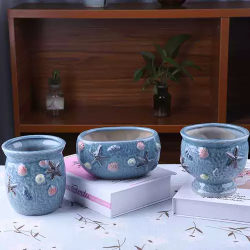 Сочные керамические цветочные горшки с большим калибром.