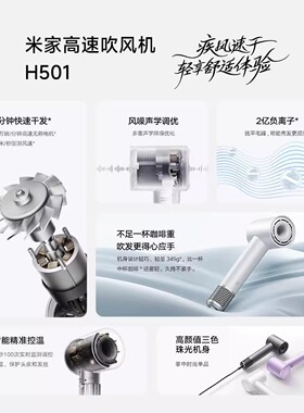 米家高速电吹风机H501小米家用负离子护发大风力速干 SE电吹风筒