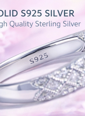 realtreasure蕾丝款 天然蓝宝石  女戒 925银活口 6*4mm 精致简约