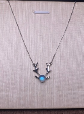 realtreasure灰月光拉长石闪光石锁骨链爆款一鹿同行项链