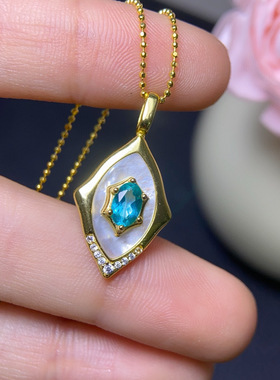 realtreasure天然哥伦比亚祖母绿吊坠高品质祖母绿4*6mm，925纯银