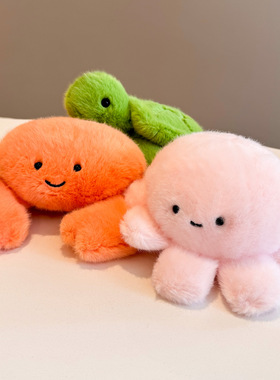 正版鼻涕熊海洋系列可爱掌中宝螃蟹海龟海豚毛绒公仔玩偶礼物娃娃