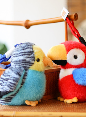 新款可爱卡通小鸟毛绒玩具巨嘴虎皮鹦鹉公仔飞禽系列摆件玩偶礼物