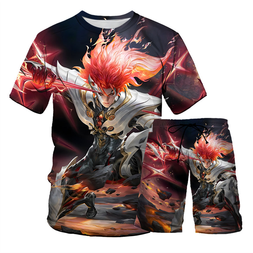 王者荣耀马超琥珀纪元T恤套装男孩卡通短裤学生潮流帅气凯两件套,淘宝优惠券,粉丝福利购,淘宝优惠卷