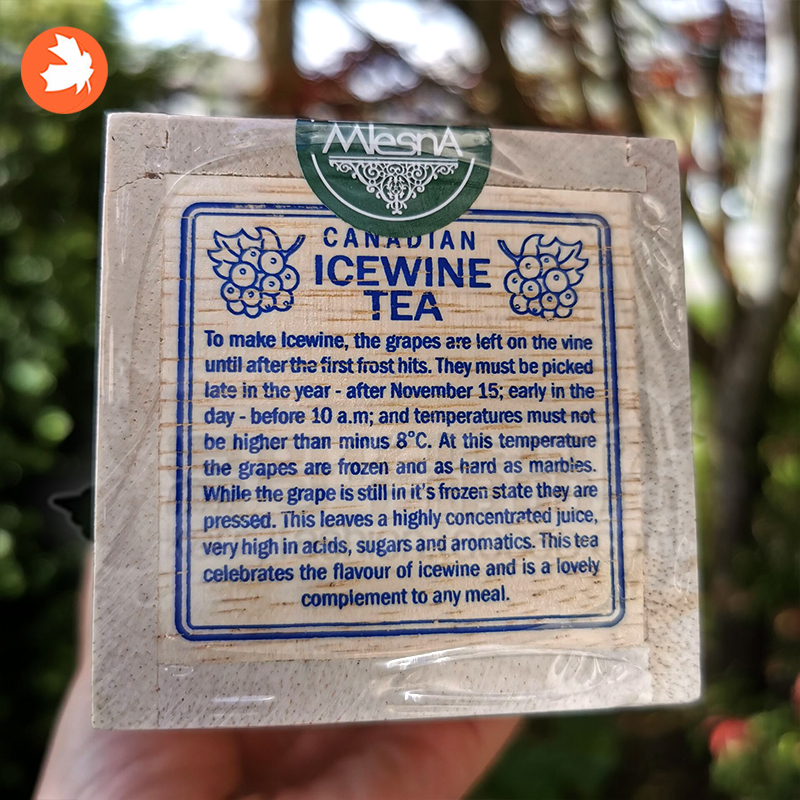 加拿大The Original Icewine Tea 冰酒茶茶包木盒包装25包50g - 图0