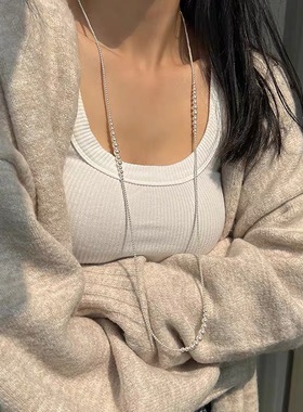 简约长款小珠设计感毛衣链长项链