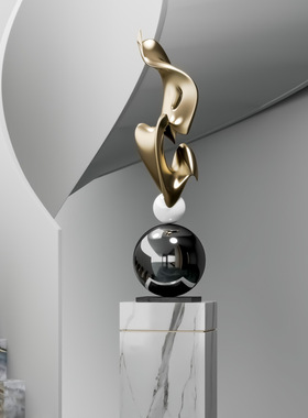 可定制现代艺术雕塑几何落地摆件