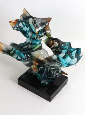 定制现代简约太湖石透明雕塑摆件