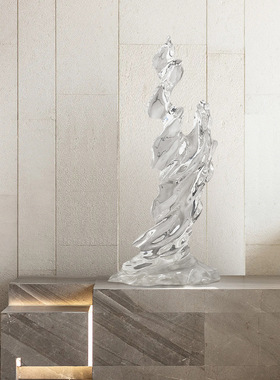 可定制大型落地透明树脂抽象雕塑