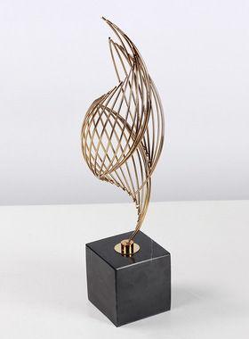 可定制轻奢抽象金属飘带雕塑摆件