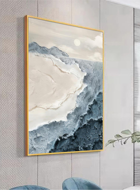 一帆风顺油画现代简约客厅挂画高级感抽象沙发背景落地画玄关壁画