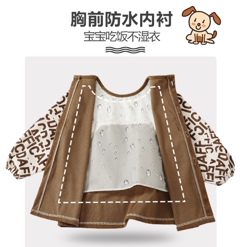 Baby smock, boy's autumn and winter outer wear, apron, children's bib, waterproof and anti-dirty baby rice bag for women when eating