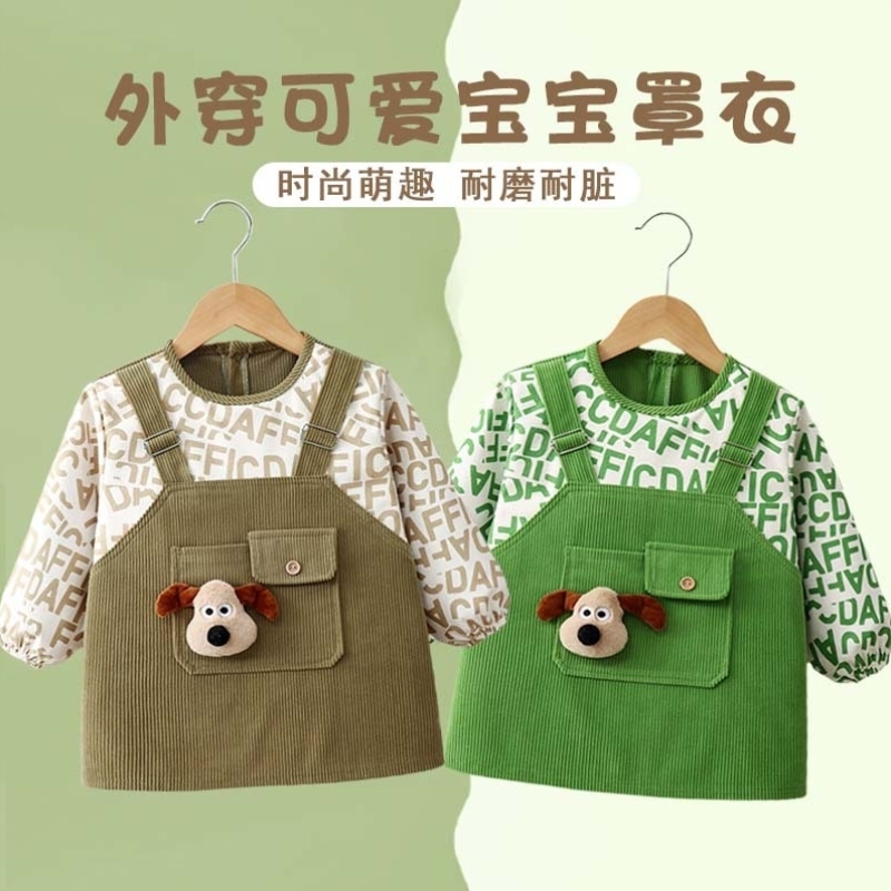 Baby smock, boy's autumn and winter outer wear, apron, children's bib, waterproof and anti-dirty baby rice bag for women when eating