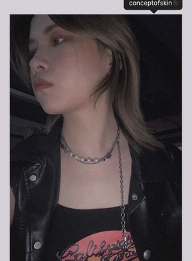 conceptofskin肌理概念 高街配饰多巴胺彩色串珠珍珠项链choker