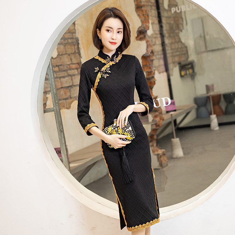 2021年新款年轻款改良秋冬高档旗袍 丹瑞诗旗袍